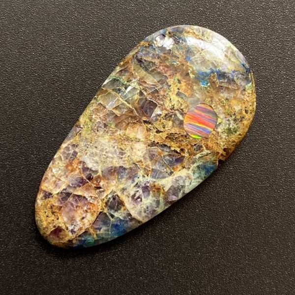 Kaleidoscope Agate and Synthetic Opal Inlay Cabochon Gemstone