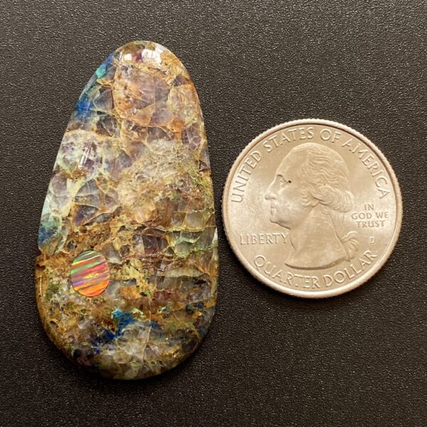 Kaleidoscope Agate and Synthetic Opal Inlay Cabochon Gemstone