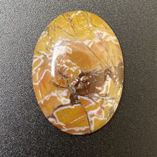 Brown and yellow jasper agate cabochon