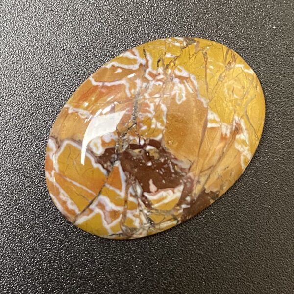 Brown and yellow jasper agate cabochon